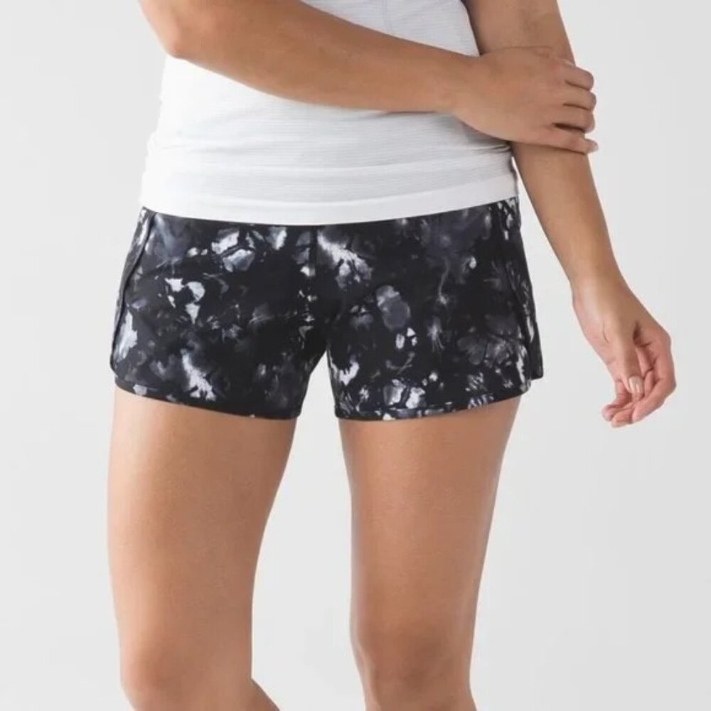 Lululemon Run Times Short Dusk Dye White Black / Black